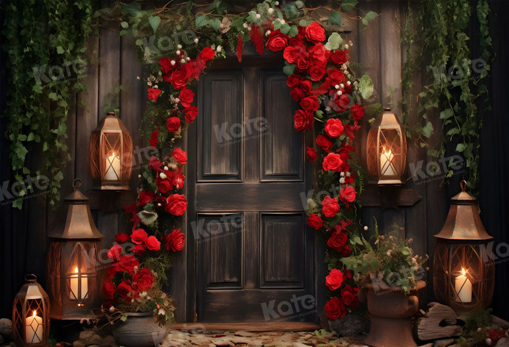 Kate Valentine Rose Wooden Door Backdrop for Photography