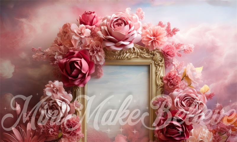 Kate Pink Flowers Frame Backdrop Designed by Mini MakeBelieve