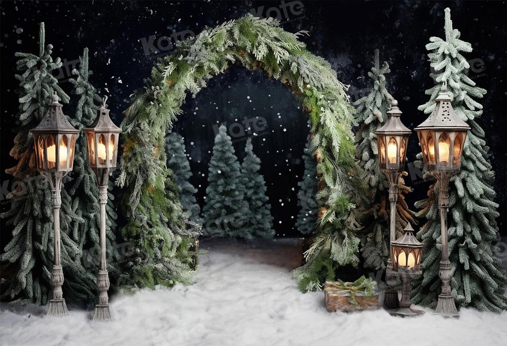 Kate Christmas Outdoor Arch Tree Night Backdrop for Photography - Kate Backdrop AU