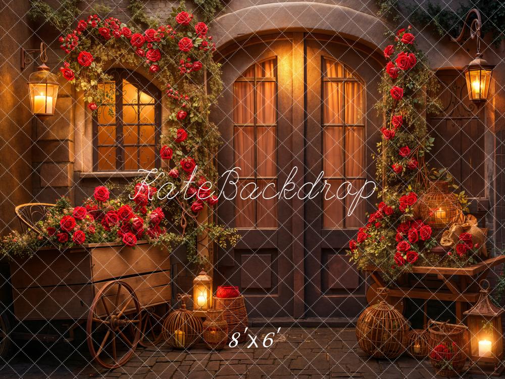 Kate Valentine's Day Rose Store Night Backdrop Designed by Emetselch - Kate Backdrop AU