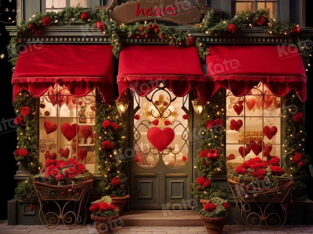 Kate Valentine's Day Love Heart Store Backdrop Designed by Emetselch - Kate Backdrop AU