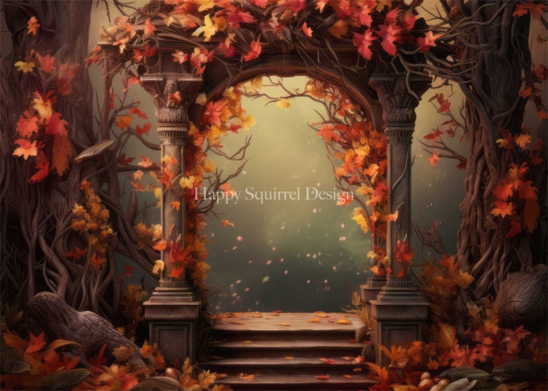 Kate Autumn Pillar Arch Backdrop Designed by Happy Squirrel Design