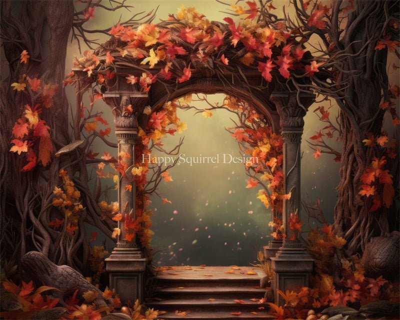 Kate Autumn Pillar Arch Backdrop Designed by Happy Squirrel Design