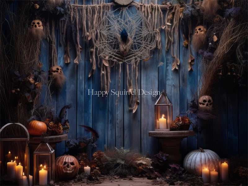 Kate Seance Room Halloween Backdrop Designed by Happy Squirrel Design