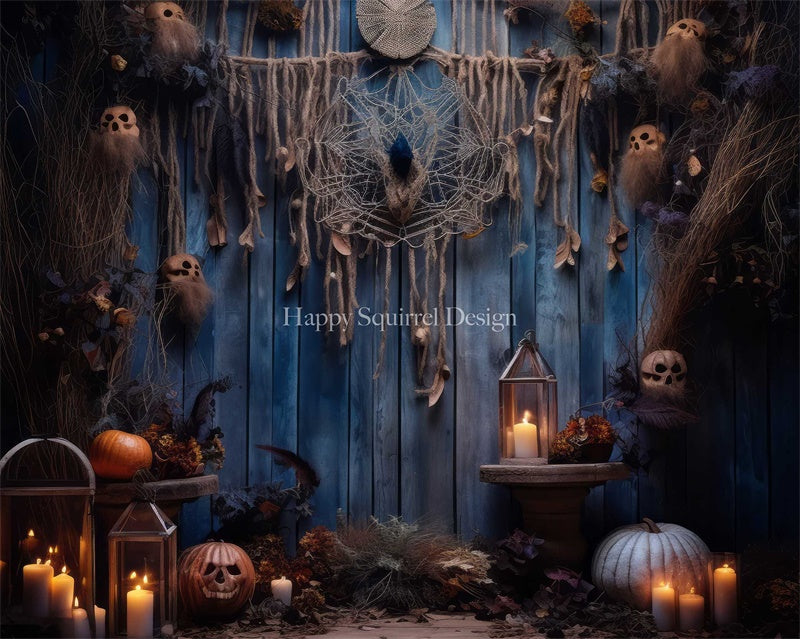 Kate Seance Room Halloween Backdrop Designed by Happy Squirrel Design