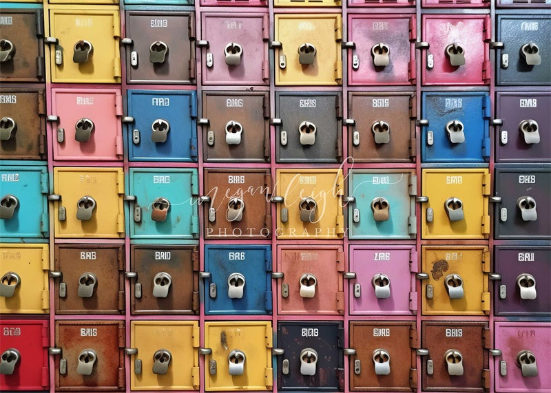Kate Rainbow Lockers Backdrop Designed by Megan Leigh Photography - Kate Backdrop AU