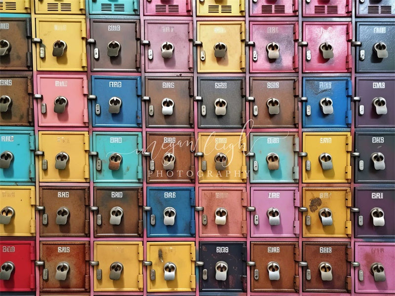 Kate Rainbow Lockers Backdrop Designed by Megan Leigh Photography - Kate Backdrop AU