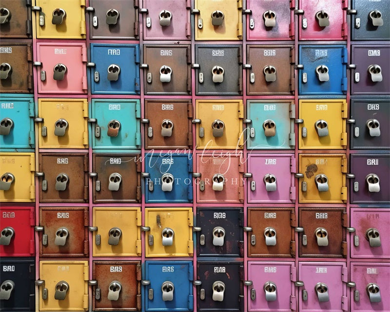 Kate Rainbow Lockers Backdrop Designed by Megan Leigh Photography - Kate Backdrop AU