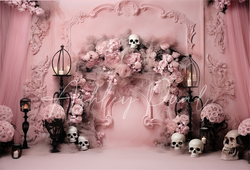 Kate Pink Day of the Dead Backdrop Designed by Ashley Paul - Kate Backdrop AU