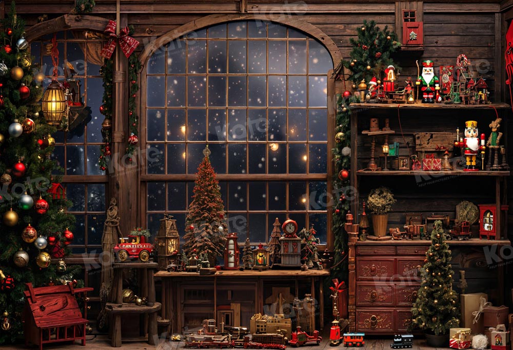Kate Christmas Snow Window Backdrop for Photography - Kate Backdrop AU