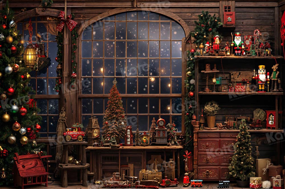 Kate Christmas Snow Window Backdrop for Photography - Kate Backdrop AU