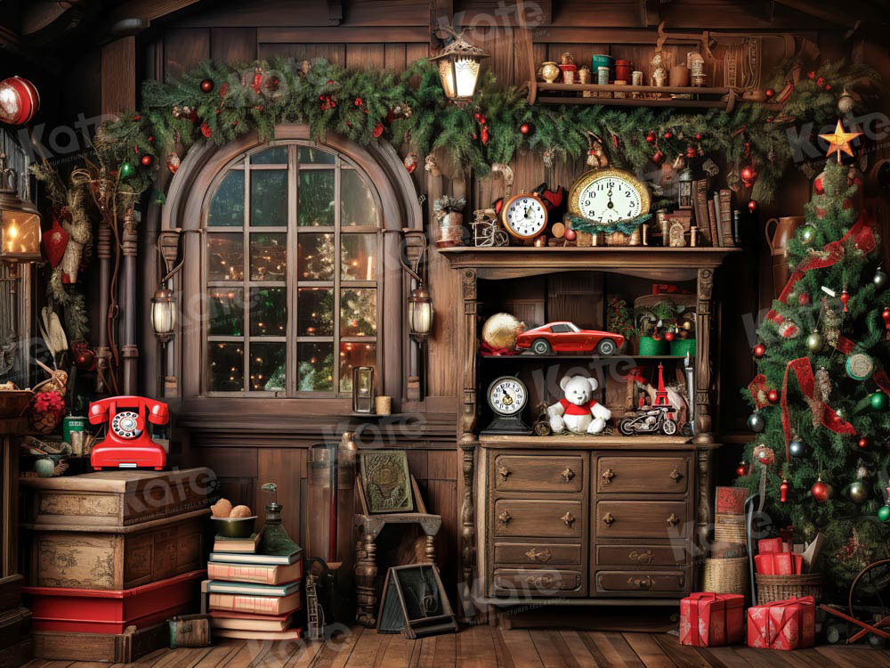 Kate Retro Christmas Indoor Clock Backdrop Designed by Chain Photography - Kate Backdrop AU