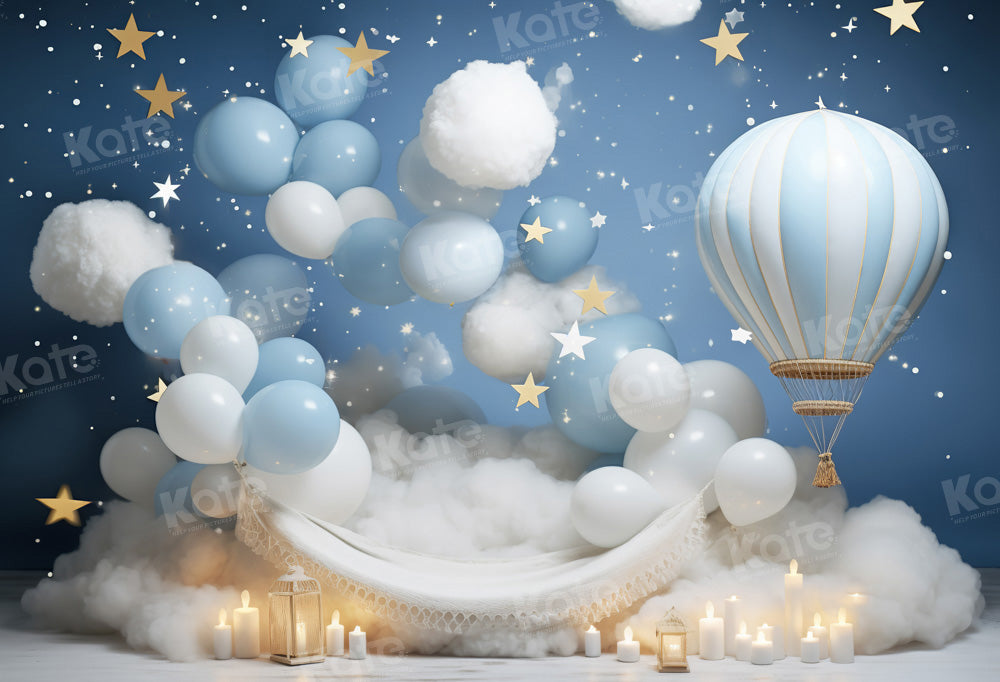 Kate Hot Air Balloon Birthday Backdrop Designed by Chain Photography