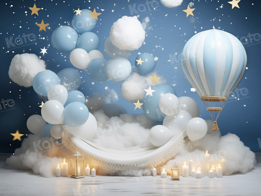 Kate Hot Air Balloon Birthday Backdrop Designed by Chain Photography