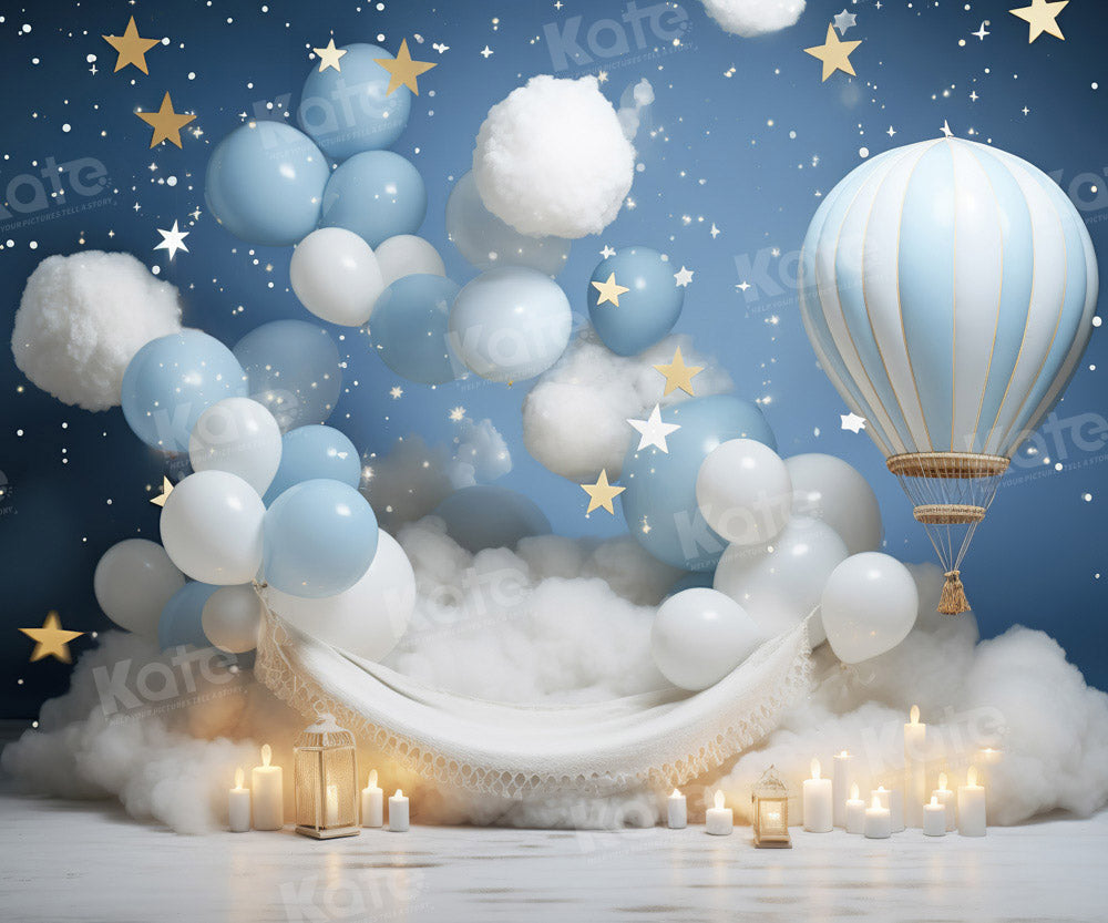Kate Hot Air Balloon Birthday Backdrop Designed by Chain Photography
