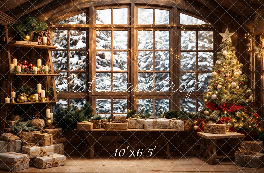 Kate Christmas Santa Room Window Sofa Backdrop Designed by Emetselch - Kate Backdrop AU