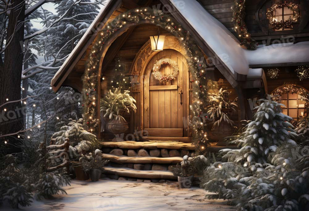 Kate Christmas Wooden House Backdrop Designed by Chain Photography - Kate Backdrop AU