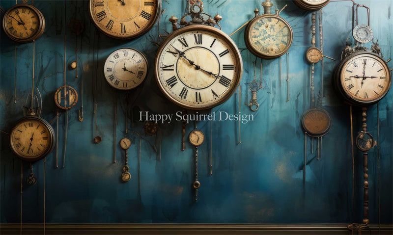 Kate Grunge Clocks Backdrop Designed by Happy Squirrel Design - Kate Backdrop AU