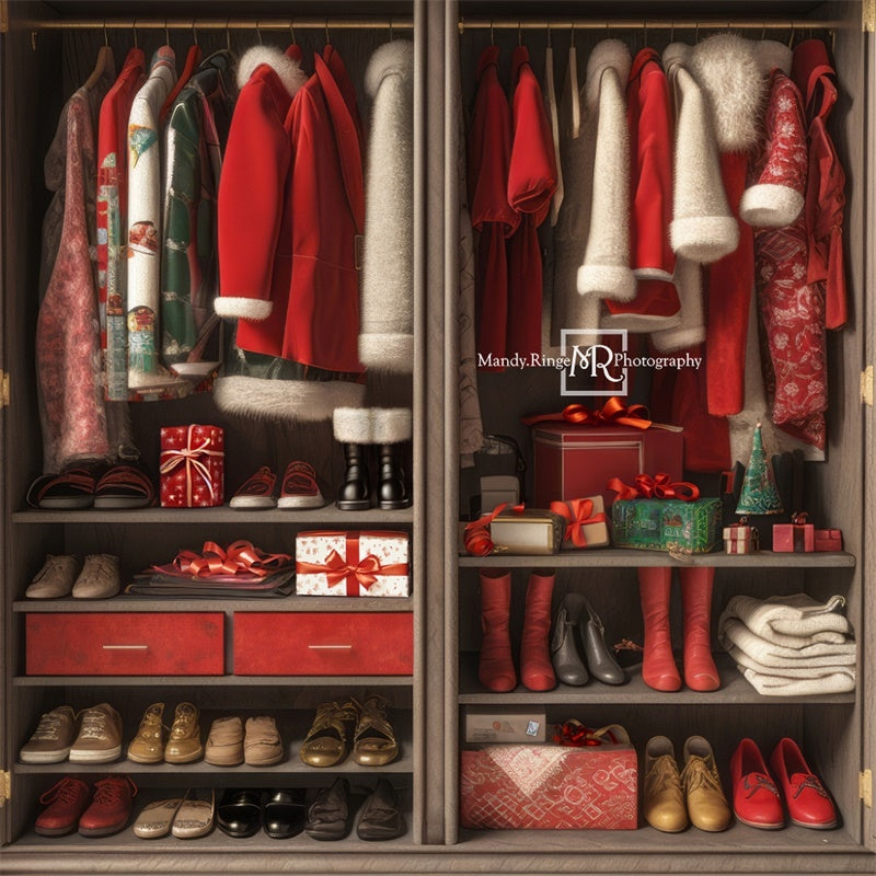 Kate Santa's Winter Closet Backdrop Designed by Mandy Ringe Photography