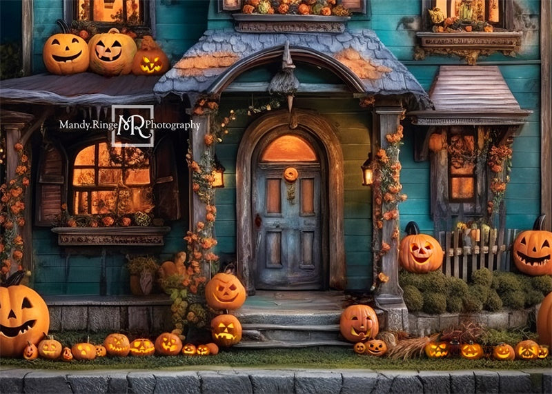 Kate Whimsical Halloween House Backdrop Designed by Mandy Ringe Photography