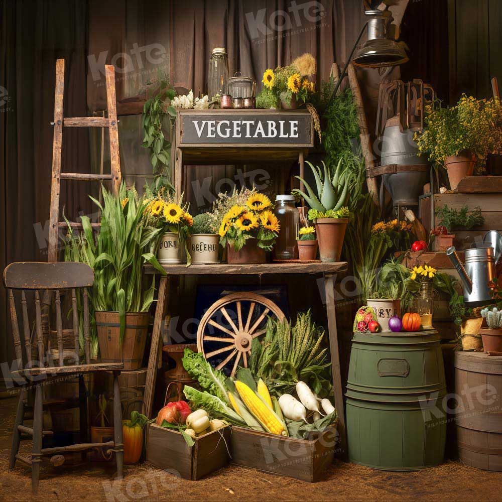 Kate Spring Vegetables Backdrop Designed by Emetselch - Kate Backdrop AU