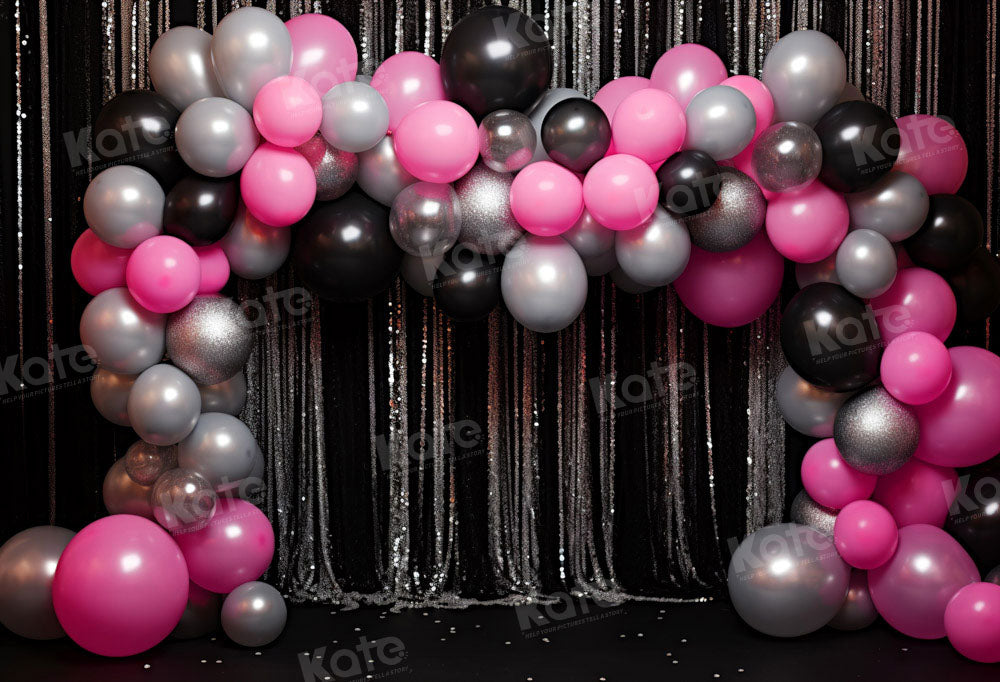 Kate Black Curtain Silver Chain Decoration Backdrop Balloon Birthday for Photography - Kate Backdrop AU