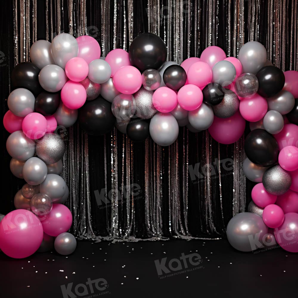 Kate Black Curtain Silver Chain Decoration Backdrop Balloon Birthday for Photography - Kate Backdrop AU