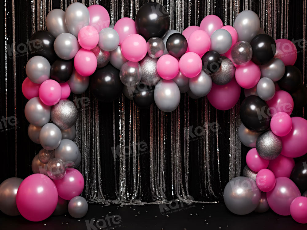 Kate Black Curtain Silver Chain Decoration Backdrop Balloon Birthday for Photography - Kate Backdrop AU