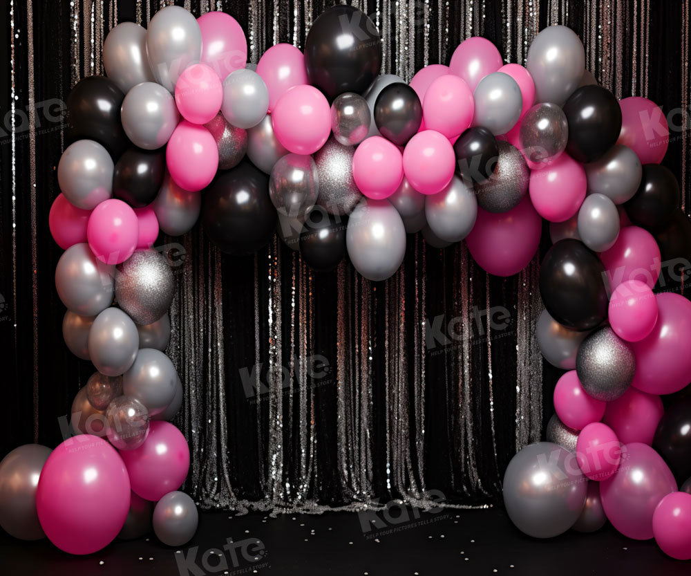 Kate Black Curtain Silver Chain Decoration Backdrop Balloon Birthday for Photography - Kate Backdrop AU