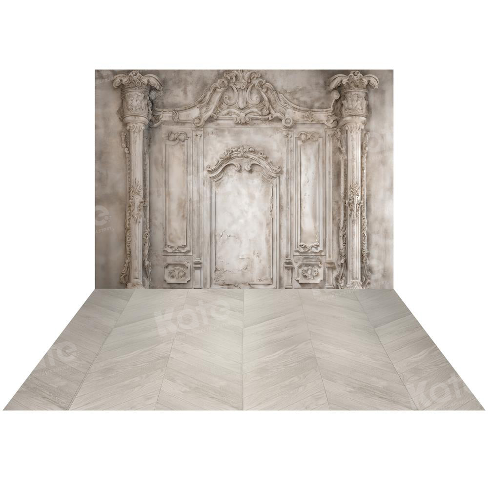 Kate Gray Roman Architecture Wall Backdrop+Gray White Mix Floor Backdrop for Photography - Kate Backdrop AU