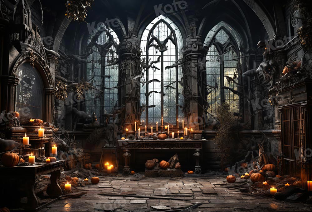 Kate Dark Windows Halloween Backdrop Designed by Emetselch - Kate Backdrop AU