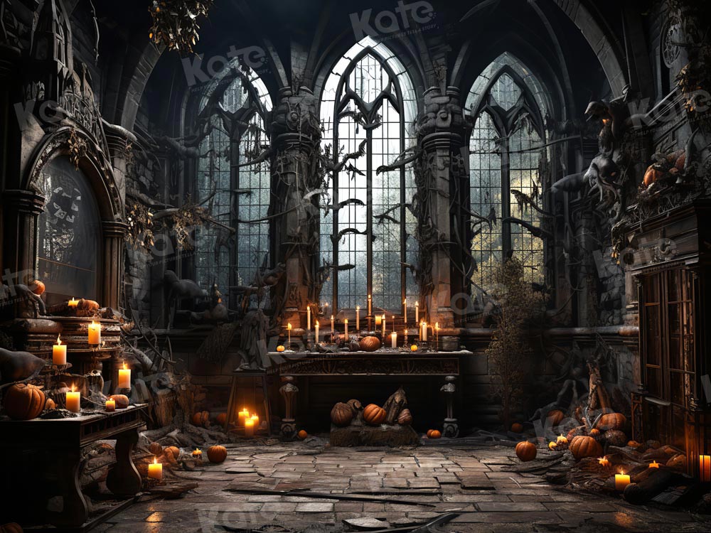 Kate Dark Windows Halloween Backdrop Designed by Emetselch - Kate Backdrop AU