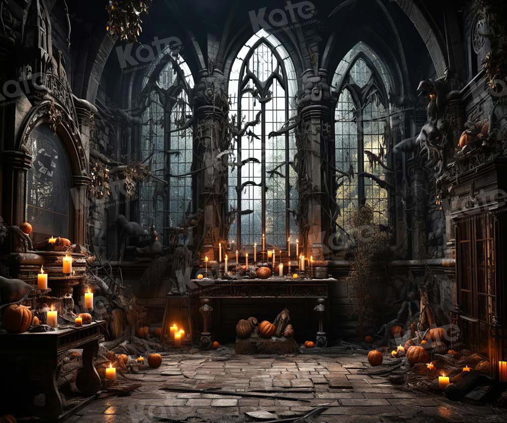 Kate Dark Windows Halloween Backdrop Designed by Emetselch - Kate Backdrop AU