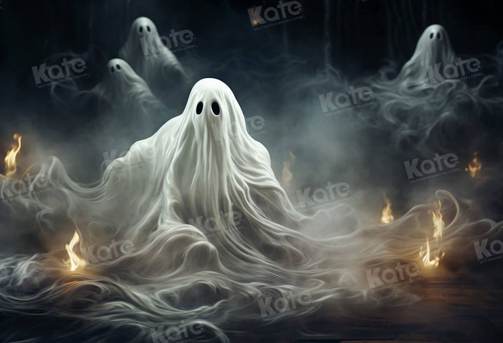 Kate Halloween White Ghost Flame Backdrop Designed by Chain Photography - Kate Backdrop AU