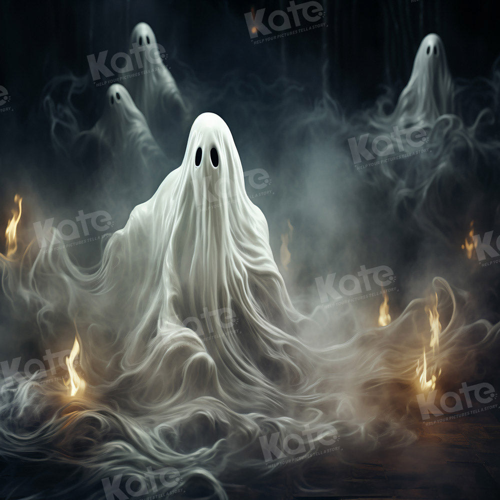 Kate Halloween White Ghost Flame Backdrop Designed by Chain Photography - Kate Backdrop AU