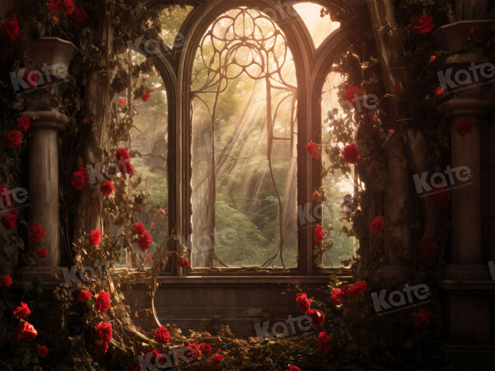 Kate Valentine's Day Church Rose Window Backdrop for Photography
