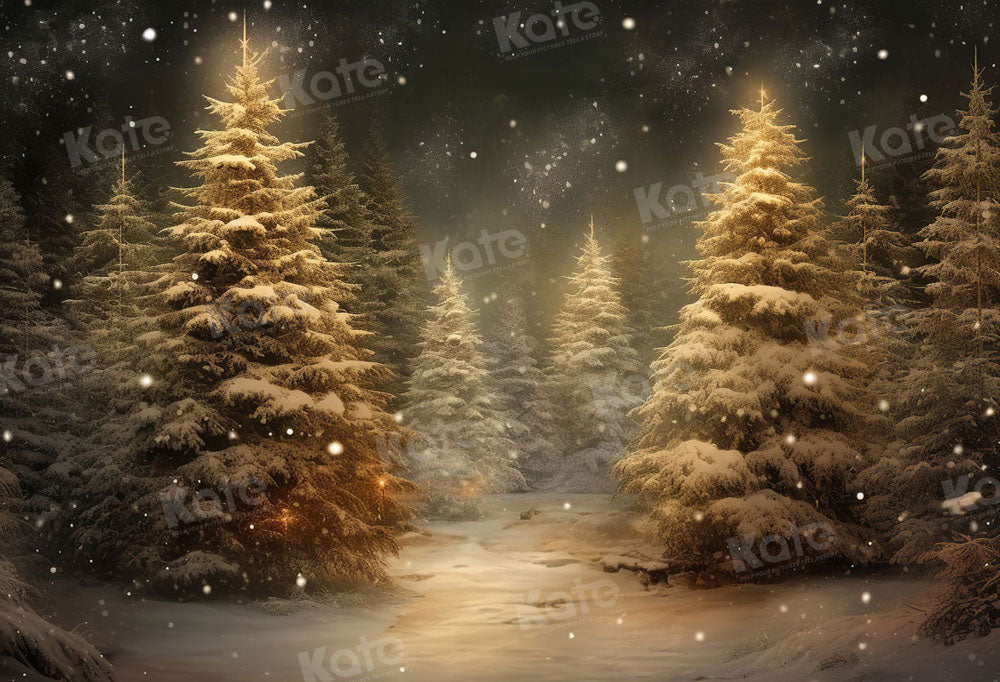 Kate Christmas Snowy Tree Backdrop for Photography - Kate Backdrop AU