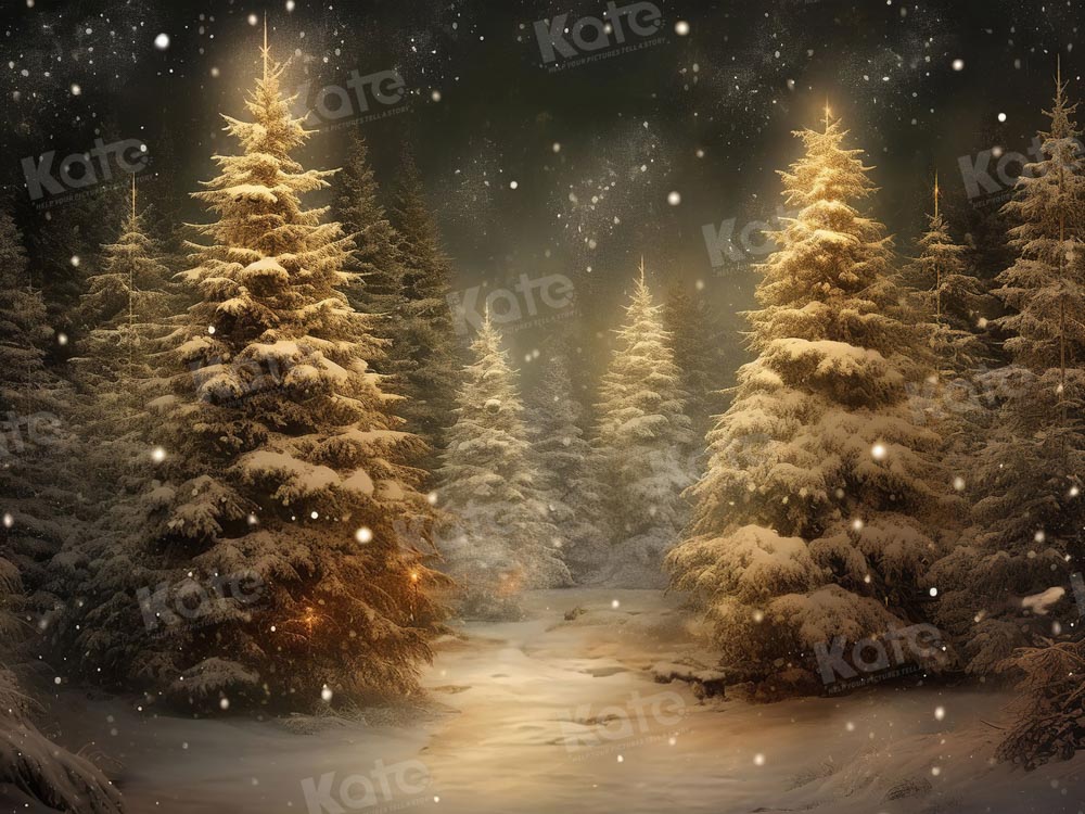 Kate Christmas Snowy Tree Backdrop for Photography - Kate Backdrop AU