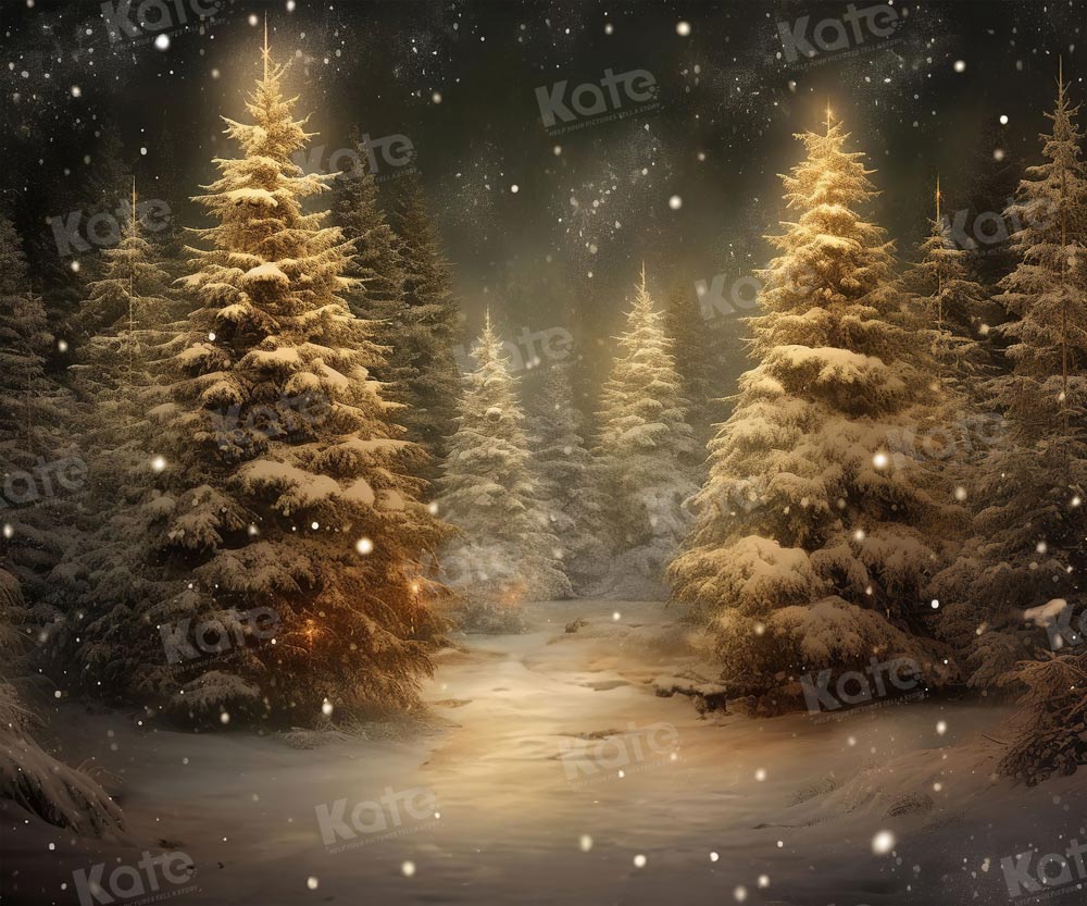 Kate Christmas Snowy Tree Backdrop for Photography - Kate Backdrop AU