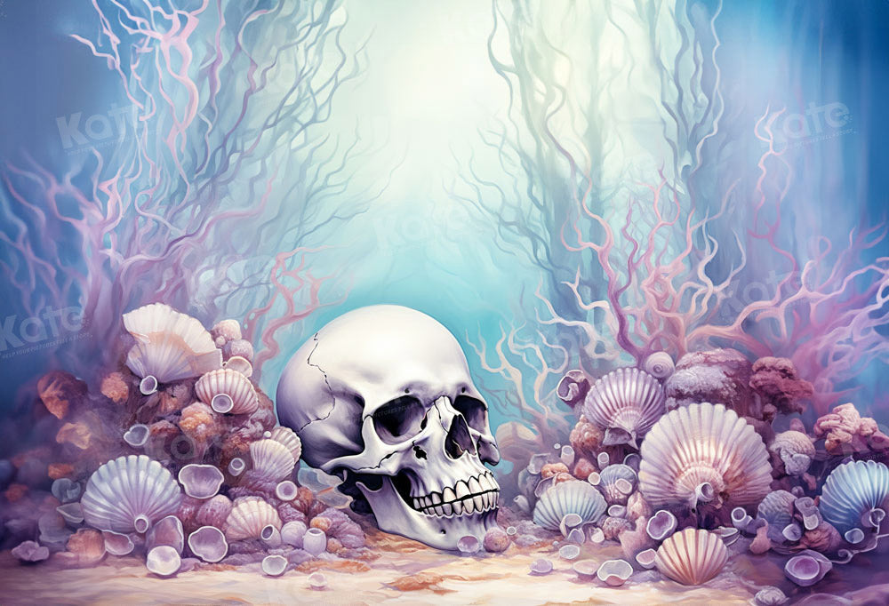 Kate Halloween Underwater World Baker Skull Backdrop Designed by Chain Photography