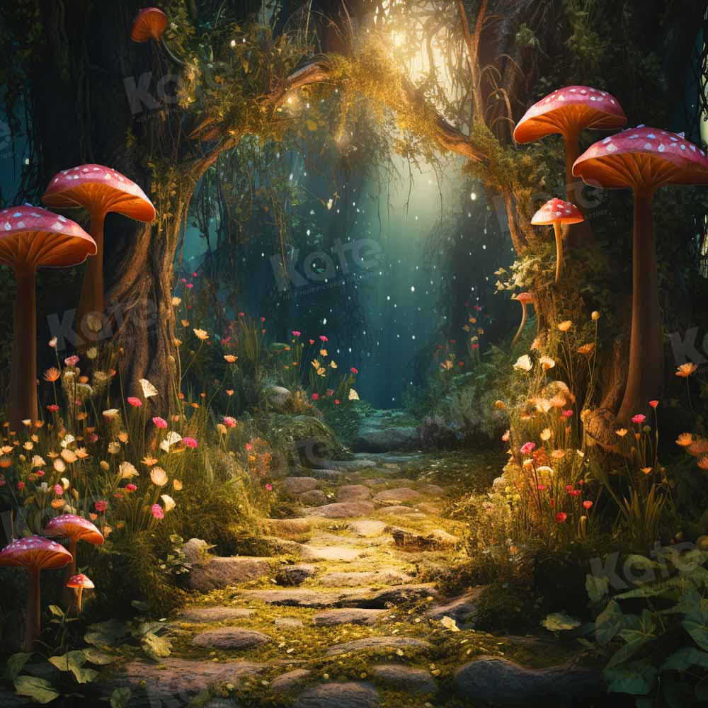 Kate Fantasy Firefly Mushroom Forest Backdrop Designed by Chain Photography