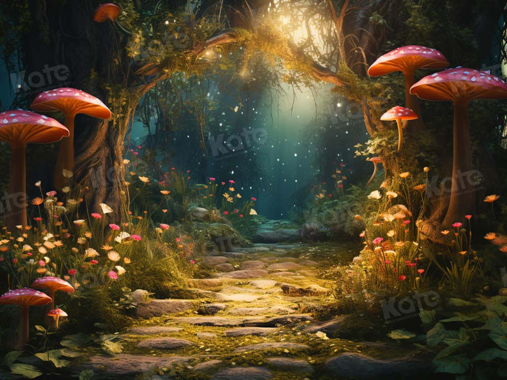 Kate Fantasy Firefly Mushroom Forest Backdrop Designed by Chain Photography - Kate Backdrop AU