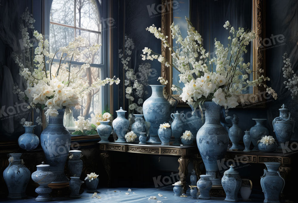 Kate Spring Flowers Porcelain Vase Backdrop for Photography - Kate Backdrop AU