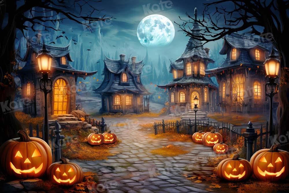 Kate Halloween Pumpkin Moon Backdrop Designed by GQ