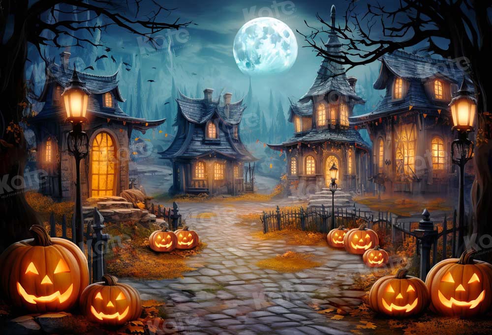 Kate Halloween Pumpkin Moon Backdrop Designed by GQ - Kate Backdrop AU