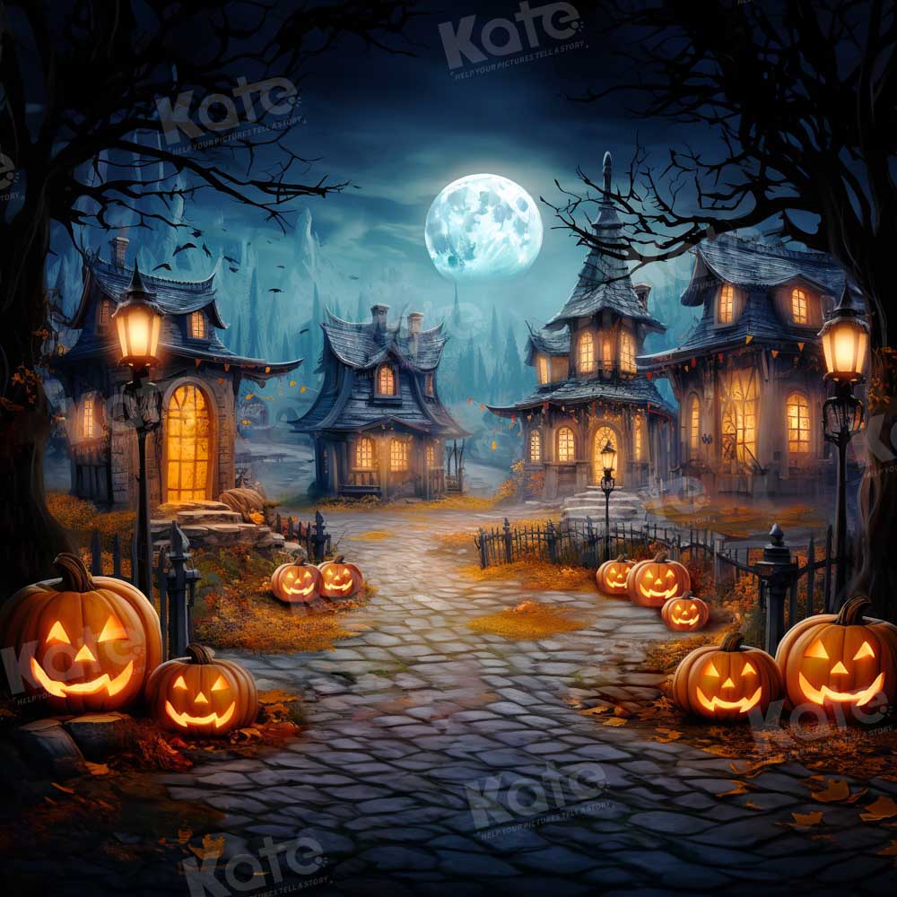 Kate Halloween Pumpkin Moon Backdrop Designed by GQ