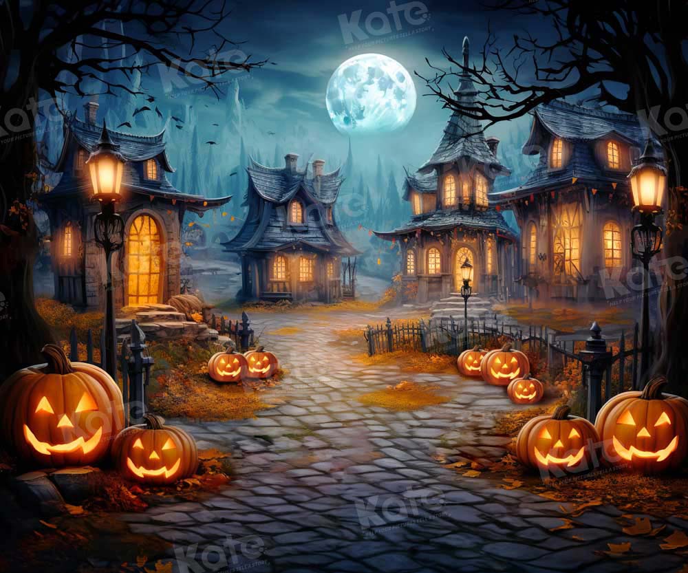Kate Halloween Pumpkin Moon Backdrop Designed by GQ - Kate Backdrop AU