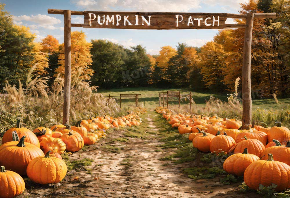 Kate Autumn Pumpkin Farm Backdrop Designed by Emetselch