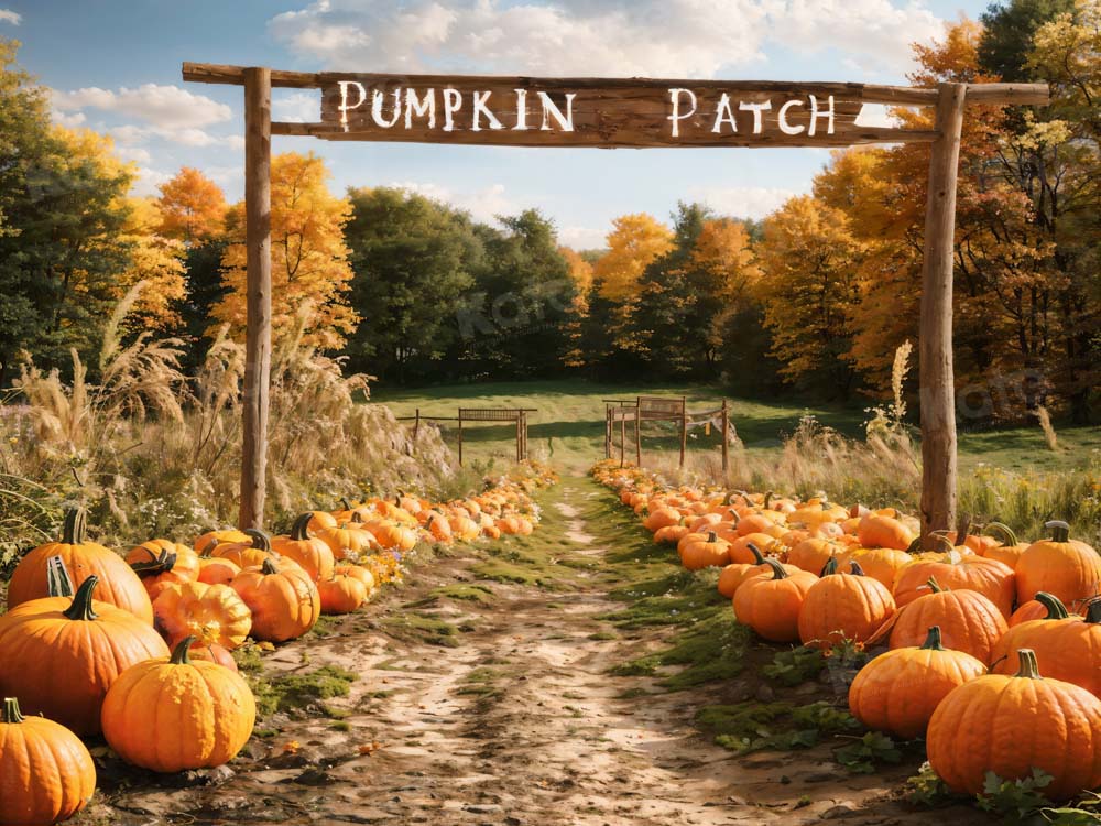 Kate Autumn Pumpkin Farm Backdrop Designed by Emetselch