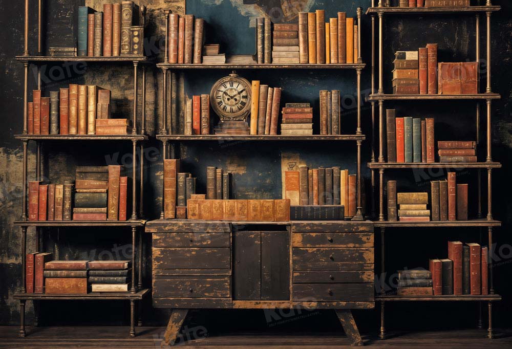 Kate Ancient Clock Bookshelf Backdrop Designed by Emetselch - Kate Backdrop AU